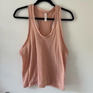Pale pink shimmer tank top